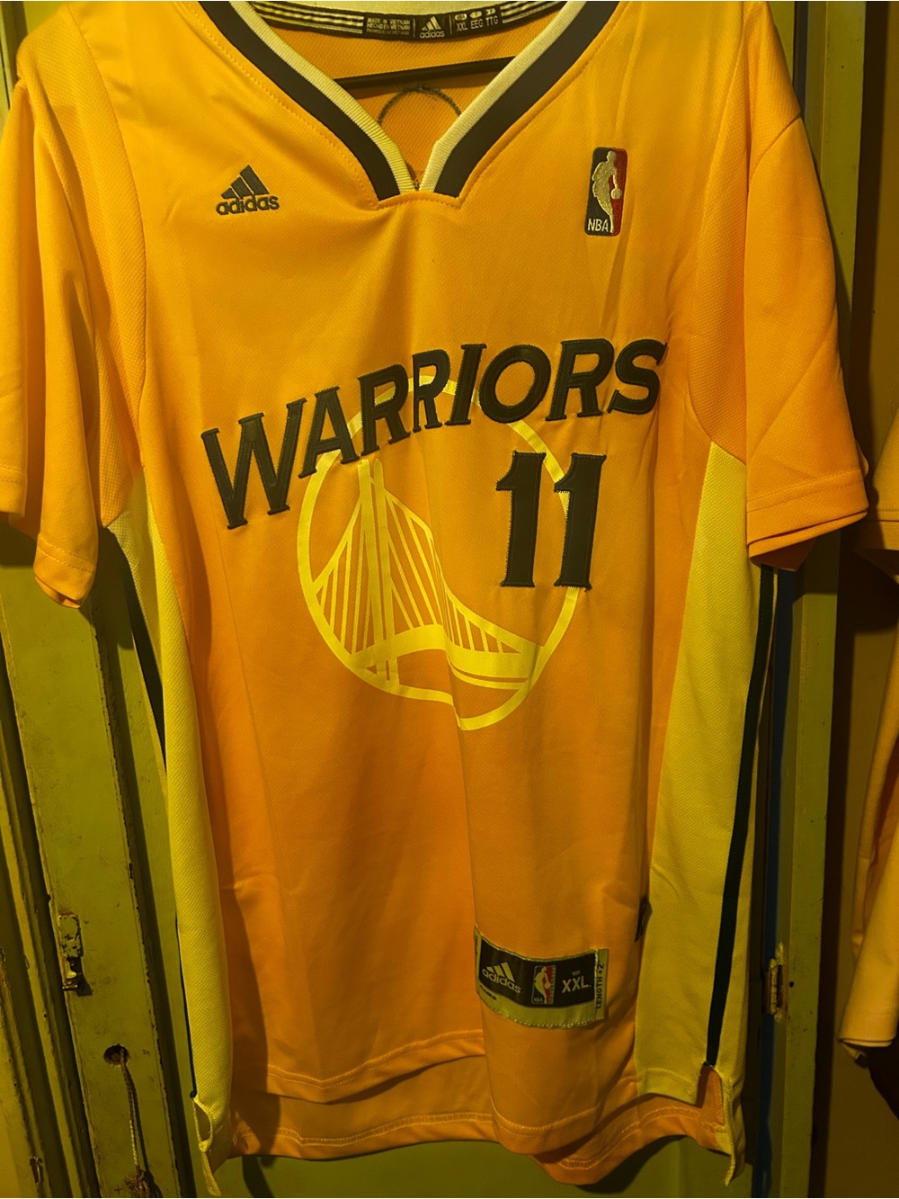 adidas Golden Yellow Warriors #11 men  Jersey